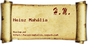Heisz Mahália névjegykártya